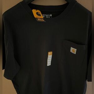 NWT Carhartt Force Men’s S/S Pocket Tee Loose Fit Sz L Black Camo Back New